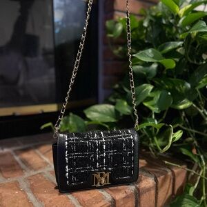 Badgley Mischka Black and White Crossbody Bag